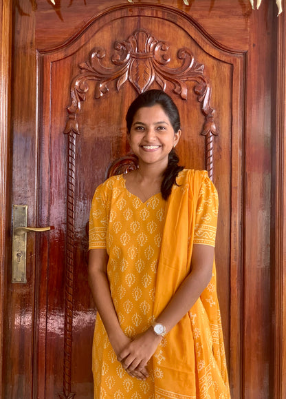 Mango yellow  - ⁠Salwar suit set