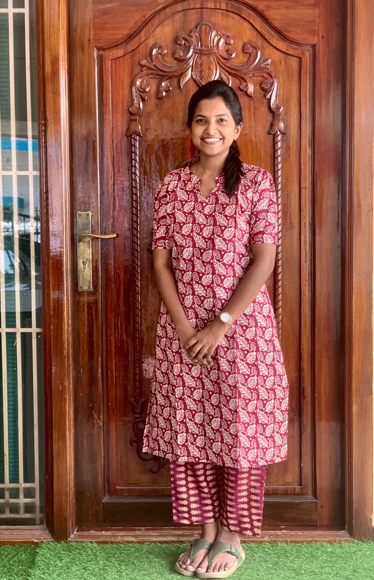 Maroon leafy - Co-ord