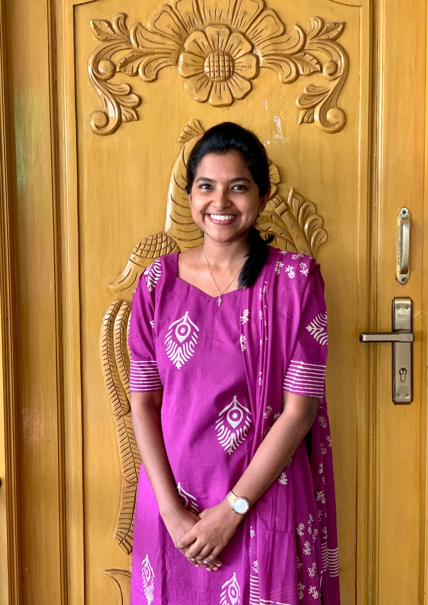 Magenta feather - ⁠Salwar suit set