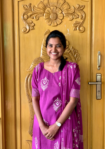 Magenta feather - ⁠Salwar suit set