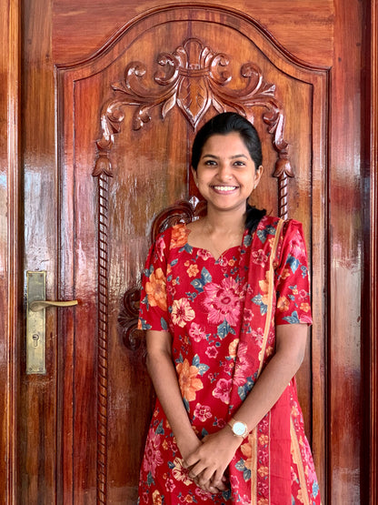 Crimson garden - ⁠Salwar suit set