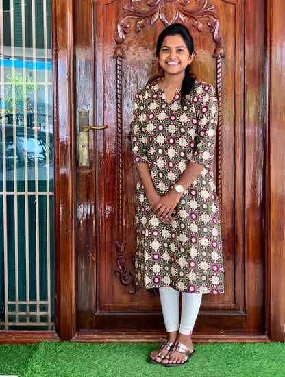 Greeny purple - Kurti
