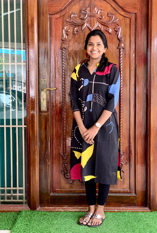 Black Abstract - Kurti