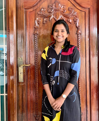 Black Abstract - Kurti