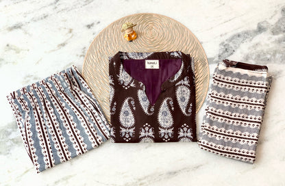 Brown Paisley- ⁠Salwar suit set