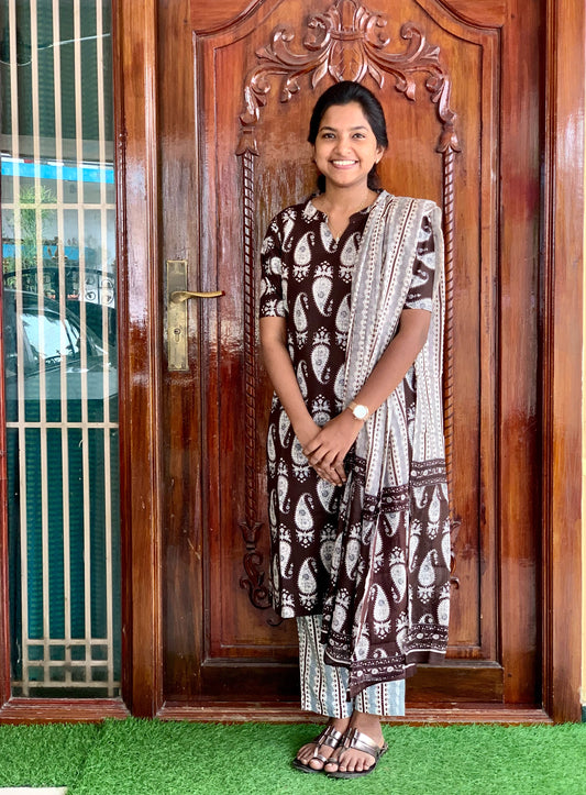 Brown Paisley- ⁠Salwar suit set