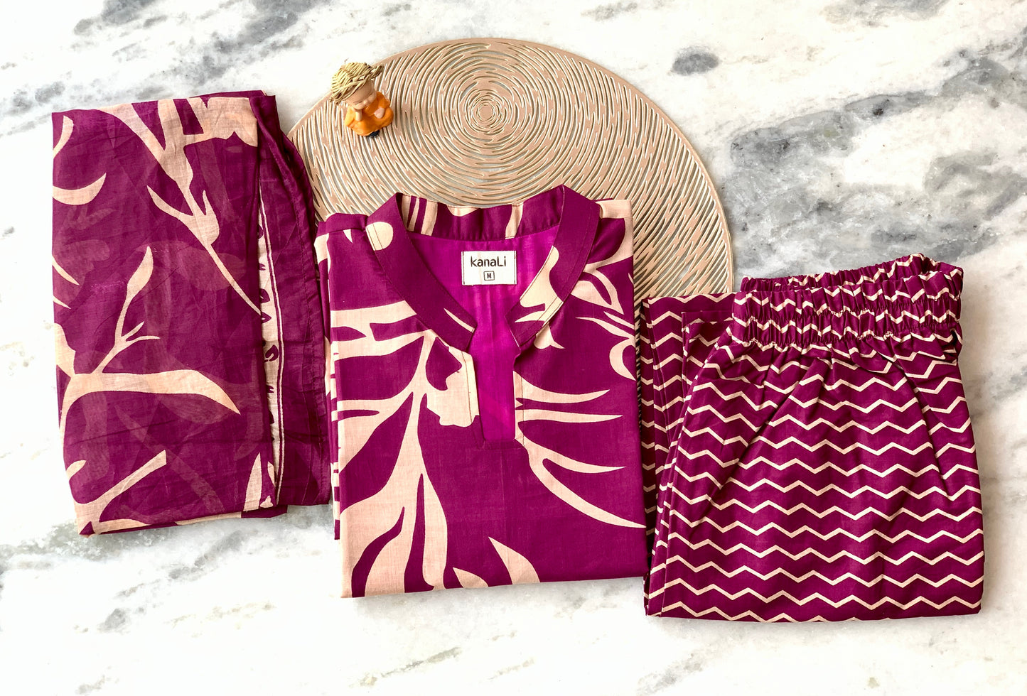 Wine Abstract- ⁠Salwar suit set