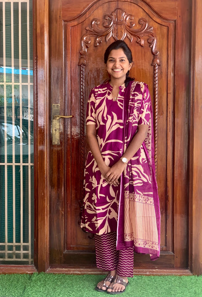 Wine Abstract- ⁠Salwar suit set